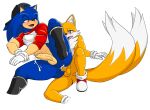  anal anthro balls bodily_fluids bottomless clothed clothing cum cum_in_ass cum_inside duo footwear genital_fluids genitals male male/male miles_prower penis sega socks sonic_the_hedgehog sonic_the_hedgehog_(series) tailverknk 
