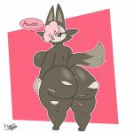  2022 anthro big_butt black_eyes bovid bovine breasts butt caprine chikn_nuggit clothing cofi_(chikn_nuggit) female hair hair_over_eye hi_res mammal one_eye_obstructed outline pink_hair pink_pupils pupils sheep solo standing thick_thighs thixxen torn_clothing wide_hips 