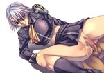  bottomless censored dress_shirt eyepatch final_fantasy final_fantasy_viii fujin fuujin_(ff8) gray_hair grey_hair penis pussy pussy_juice school_uniform sex shirt sweat tasaka_shinnosuke vaginal 