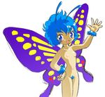  bi-nyo blush breasts butterfly fairy fur lowres moth nude pubic_hair pukao smile 