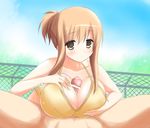  bikini_top blush breasts censored cleavage hanamaru_youchien paizuri penis smile swimsuit yamamoto_nanako 