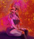  anthro bottomwear breasts butt canid canid_demon canine canis clothing demon female hellhound helluva_boss hi_res loona_(helluva_boss) mammal skirt smenco_(artist) solo tight_clothing wolf 