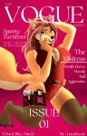  anthro breasts canid canine canis clothing dominant dominant_female female furryartwork gun hair hi_res legwear lucareelo lust magazine mammal model pose ranged_weapon red_hair shoftshade solo stockings suit tactical vogue vogue_magazine weapon wolf 