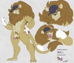  2016 abs angry anthro balls clothing colored felid fur genitals hair hat headgear headwear lion male mammal mane model_sheet mostly_nude muscular muscular_anthro muscular_male nude pantherine penis pubes smile solo standing yelling zerofox1000 