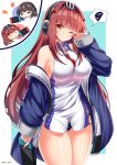  &gt;_&lt; 2girls :&gt; anchor_hair_ornament azur_lane bangs bare_shoulders between_breasts birmingham_(azur_lane) blue_background blue_hairband blue_jacket blunt_bangs blush breasts brown_hair closed_eyes closed_mouth collared_shirt commentary_request cosplay dress_shirt hair_ornament hairband hairclip headphones highres holding jacket kamishiro_(rsg10679) long_hair long_island_(azur_lane) long_island_(azur_lane)_(cosplay) medium_breasts multiple_girls necktie necktie_between_breasts nintendo_switch off_shoulder one_eye_closed open_clothes open_jacket red_eyes red_necktie rubbing_eyes shirt sleeveless sleeveless_shirt sleeves_past_wrists spoken_squiggle squiggle thighs two-tone_background very_long_hair white_background white_shirt |_| ||_|| 