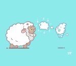  :d ^_^ blowing closed_eyes commentary from_side green_background highres james_turner no_humans open_mouth pokemon pokemon_(creature) signature simple_background smile sparkle standing vanillite wooloo 