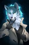  2022 absurd_res anthro brand_new_animal canid canine canis clothing coat collar fur gloves handwear hi_res male mammal netflix shirou_ogami solo studio_trigger teeth topwear trenchcoat wolf yakovlev-vad 
