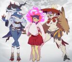  2022 absurd_res anthro anthrofied avian breasts clothing female hi_res hisuian_decidueye hisuian_samurott hisuian_typhlosion mammal nintendo pok&eacute;mon pok&eacute;mon_(species) regional_form_(pok&eacute;mon) video_games yuio 