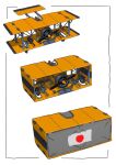  absurdres aircraft airplane biplane gatling_santouhei gun highres japanese_flag machine_gun no_humans original propeller transformation vehicle_focus weapon white_background 