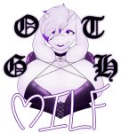  2022 absurd_res anthro big_breasts boss_monster bovid breasts caprine clothed clothing digital_drawing_(artwork) digital_media_(artwork) female fur goat goth hi_res horn looking_at_viewer mammal mature_anthro mature_female only-1-wayup pentagram signature solo toriel undertale undertale_(series) video_games white_body white_fur 