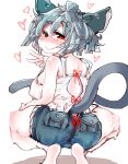  &lt;3 ? absurd_res ahoge animal_humanoid big_breasts big_ears blush bodily_fluids bottomwear breasts butt clothed clothing cutoffs denim denim_clothing female gesture grey_hair hair hi_res hotpants humanoid looking_back mammal mammal_humanoid mouse_humanoid murid murid_humanoid murine murine_humanoid nazrin rear_view red_eyes rodent rodent_humanoid sabitare short_hair shorts smile solo sweat touhou v_sign video_games wet wet_clothing 