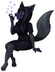  &lt;3 alpha_channel anthro barefoot big_breasts breasts canid canine canis clothed clothing digital_media_(artwork) dress feet female fur hair looking_at_viewer mammal open_mouth queenkami simple_background smile solo tongue transparent_background wolf 