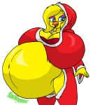  anthro big_breasts breasts chick christmas christmas_clothing clothing female hi_res holidays huge_breasts large-rarge overweight solo 