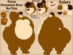  anthro belly big_belly big_butt brown_body brown_fur brown_hair bubble_butt butt cinna_(megacoolbear) dot_eyes fur hair hair_bun hi_res huge_butt hyper hyper_butt male mammal megacoolbear_(artist) model_sheet moobs nude obese obese_anthro obese_male overweight overweight_anthro overweight_male solo standing thick_thighs ursid 