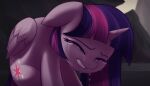  bodily_fluids crying cutie_mark equid equine eyes_closed feathers female feral friendship_is_magic hair hi_res horn mammal marenlicious my_little_pony purple_body purple_feathers purple_hair solo tears twilight_sparkle_(mlp) winged_unicorn wings 