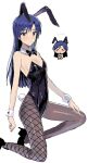  &gt;_&lt; 1girl animal_ears asymmetrical_legwear bangs bare_arms bare_shoulders black_footwear black_leotard blue_hair blush bow bowtie brown_eyes chibi detached_collar embarrassed fake_animal_ears fake_tail fishnet_legwear fishnets flat_chest highres hitodama_(madatohi) idolmaster kisaragi_chihaya kneeling leotard long_hair looking_at_viewer mismatched_legwear one_knee pantyhose playboy_bunny rabbit_ears rabbit_tail red_leotard simple_background sketch solo sweatdrop tail white_background wrist_cuffs 