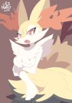  2021 anthro arms_under_breasts black_body black_fur blush braixen breasts canid canine female fox fur hi_res inner_ear_fluff mammal nintendo nyaswitchnya open_mouth pok&eacute;mon pok&eacute;mon_(species) portrait pupils red_background red_body red_fur simple_background solo thick_thighs three-quarter_portrait tuft video_games white_body white_fur white_pupils yellow_body yellow_fur 