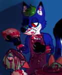  anthro bodily_fluids brain canid canine circular-saw circular_saw cut_(disambiguation) death drooling duo fox gore hyaenid hybrid lemmy97 macabre male male/male mammal open_head open_skull organs oskar_(character) red_fox saliva silver_fox spike_von_sachsen(character) 