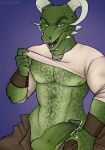  argonian armor bethesda_softworks big_penis bodily_fluids bottomwear bracers clothed clothing clothing_lift derkeethus dripping erection eye_contact facial_horn genital_fluids genitals green_body green_skin hi_res holding_clothing holding_object holding_shirt holding_topwear horn humanoid looking_at_another looking_at_viewer male muscular muscular_male open_bottomwear open_clothing open_mouth open_pants pants penis precum precum_drip pulling_pants_down scalie sharp_teeth shirt shirt_lift solo solo_focus stickycunter teeth the_elder_scrolls topwear video_games white_clothing white_horn white_shirt white_topwear 