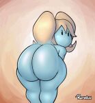  animated big_butt blonde_hair blue_body blue_skin butt female hair humanoid league_of_legends nude poppy_(lol) riot_games ruruduu short_stack simple_background solo thick_thighs video_games yordle 