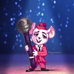  anthro clothed clothing footwear fully_clothed holding_object illumination_entertainment male mammal microphone mike_(sing) mouse murid murine necktie nyanimeowi rodent shoes sing_(movie) singing solo suit 