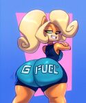  activision anthro back_boob bandicoot big_butt bigdad bodysuit breasts butt clothing coco_bandicoot crash_bandicoot_(series) female g_fuel huge_butt mammal marsupial rear_view short_stack side_boob skinsuit small_breasts solo thick_thighs tight_clothing video_games wide_hips 