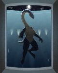  2022 anthro arttukorppu breasts dinosaur female genitals hi_res looking_at_viewer marine nipples nude pussy reptile scalie solo swimming thalassomedon underwater water 