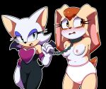  anthro chain chain_leash chiropteran clothing collar euf-dreamer female group hi_res humiliation lagomorph leash leporid mammal panties rabbit rouge_the_bat sega sonic_the_hedgehog_(series) underwear vanilla_the_rabbit 