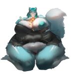  5_fingers anthro anthro_on_anthro areola areola_slip balls barefoot between_breasts big_breasts biped black_clothing black_dress blue_areola blue_body blue_ears blue_eyes blue_fur blue_hair blue_nipples blue_pawpads blue_penis bodily_fluids breasts canid canine cheek_tuft claws clothed clothing countershade_face countershade_fur countershade_torso countershading curvy_figure digital_media_(artwork) dominant dominant_anthro dominant_female dress drooling duo erection eyelashes facial_tuft feet felid feline female finger_claws fingers fluffy fluffy_tail front_view full-length_portrait fur genitals glistening glistening_body glistening_fur gloves_(marking) green_eyes hair hand_on_head head_grab hi_res huge_breasts humanoid_genitalia humanoid_hands humanoid_penis interspecies kemono kneeling larger_anthro larger_female long_hair looking_at_another looking_at_breasts looking_at_partner male male/female mammal markings monotone_ears monotone_hair monotone_tail multicolored_body multicolored_fur navel nipple_outline nipples no_underwear nude obese obese_anthro obese_female one_breast_out one_eye_closed open_mouth open_smile orange_body orange_ears orange_fur orange_hair overweight overweight_anthro overweight_female partially_clothed pawpads penis portrait saliva short_hair simple_background size_difference smaller_anthro smaller_male smile submissive submissive_anthro submissive_male thick_thighs tight_clothing tuft two_tone_body two_tone_fur under_clothes utterangle voluptuous white_background white_body white_countershading white_fur white_tail wide_hips yellow_body yellow_countershading yellow_fur 