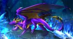  2022 activision claws digital_media_(artwork) dragon feral hi_res horn male membrane_(anatomy) membranous_wings purple_body purple_eyes purple_scales scales scalie solo spines spyro spyro_the_dragon telleryspyro video_games western_dragon wings 