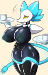  2021 absurd_res anthro big_breasts blush breasts bunny_costume camel_toe clothing costume deltarune felid feline female floating_hands hi_res huge_breasts machine mammal nipple_outline robot solo tasque_manager undertale_(series) video_games zzvinniezz 