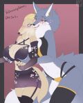  &lt;3 2022 absurd_res anthro anthro_on_anthro big_breasts biped blonde_hair blue_eyes blush breast_grab breasts canid canine canis claws clothing digital_media_(artwork) domestic_dog duo ear_piercing ear_ring facial_scar female female/female finger_claws fur genitals grey_body grey_fur hair hand_on_breast hi_res licking licking_lips licking_own_lips mammal ms._ash_(character) omega56 panties piercing pussy red_background red_eyes scar self_lick simple_background tan_body tan_fur tongue tongue_out underwear white_body white_fur wolf 