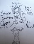  anthro canid canine canis cowboy cowgirl_(disambiguation) dobermann domestic_dog female hi_res mammal pinscher sale sketch solo thehuntingwolf video_games western 