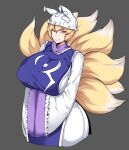  animal_humanoid big_breasts blonde_hair breasts canid canid_humanoid canine canine_humanoid clothed clothing dipstick_tail female fox_humanoid fur hair huge_breasts humanoid mammal mammal_humanoid markings multicolored_body multicolored_fur owner_(artist) smile solo tail_markings two_tone_body two_tone_fur 