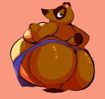  2019 animal_crossing anthro apron apron_only belly big_belly big_butt brown_body brown_fur butt canid canine clothing fur hand_on_butt hand_on_chest hi_res looking_at_viewer looking_back male mammal mostly_nude nintendo obese obese_anthro obese_male overweight overweight_anthro overweight_male raccoon_dog rear_view sharkvore solo standing tanuki tom_nook_(animal_crossing) video_games 