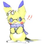  ambiguous_gender anthro blue_eyes blue_sclera eyewear flower fluffy fur fur_markings glasses hi_res looking_at_viewer mammal markings nintendo open_mouth pikachu plant pok&eacute;mon pok&eacute;mon_(species) rodent scarf simple_background smile snoiifoxxo solo tuft video_games white_background yellow_body yellow_fur 