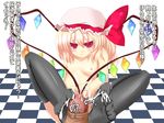  blonde_hair feet flandre_scarlet footjob insertion object_insertion penis red_eyes thighhighs toes touhou urethral_insertion 