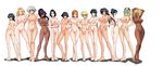  13girls 6+girls arms_up arrancar ass black_hair bleach blonde_hair blush breasts crossed_arms dark_skin espada female glasses green_hair hand_on_hip hat highres hollow huge_breasts inoue_orihime ise_nanao kagami kagami_hirotaka kotetsu_isane kotetsu_kiyone kuchiki_rukia kurotsuchi_nemu large_breasts lineup long_hair long_image matsumoto_rangiku multiple_girls navel neliel_tu_oderschvank nelliel_tu_odelschwanck nipples nude orange_hair photoshop pubic_hair pussy resurreccion shiba_kuukaku shihouin_yoruichi short_hair silver_hair simple_background single_braid skull small_breasts smile ssjdubby standing sui-feng take_your_pick tattoo tia_harribel tier_harribel toes uncensored unohana_retsu very_short_hair white_background wide_image wink 