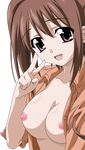  1girl absurdres breasts erect_nipples female highres mitsuki_sohara nipples nude_filter photoshop solo sora_no_otoshimono upper_body 