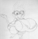  anthro asinus baba_looey breasts donkey equid equine eyelashes eyewear female glasses hanna-barbera hooves hyper jellystone_(hbo_max) long_ears looking_down mammal monochrome sbshouseofpancakes short_stack the_quick_draw_mcgraw_show tuft wide_hips 