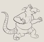  2022 absurd_res anthro belly bottomwear brok_the_investigator clothing cowcatgames generic_rat_(brok_the_investigator) hi_res humanoid_hands male mammal murid murine official_art overweight overweight_male rat rodent shorts simple_background sketch solo video_games 