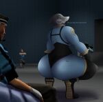  3d_(artwork) anthro big_butt breasts butt clothed clothing curvy_figure dialogue digital_media_(artwork) female fempyro fish group hi_res human humanoid looking_at_another looking_back male male/female mammal marine photolol.03 pyro_(team_fortress_2) rear_view scout_(team_fortress_2) shark simple_background smile soldier_(team_fortress_2) source_filmmaker team_fortress_2 text thick_thighs tight_clothing valve video_games voluptuous wide_hips 