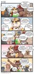  anthro blush boss_(gym_pals) bovid bovine bruno_(gym_pals) canid canine canis cattle clothing comic dialogue embrace felid gym_pals h155296 hat headgear headwear hi_res hug hugging_from_behind jockstrap lion male mammal manager_(gym_pals) master_(gym_pals) pal_(gym_pals) pantherine prince_(gym_pals) tiger underwear wolf 