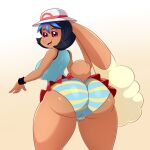  aj_the_flygon anthro big_breasts big_butt breasts brown_body butt camel_toe clothing female hat headgear headwear hi_res huge_butt leaf_(pok&eacute;mon) lonbluewolf lopunny nintendo panties pattern_clothing pattern_underwear pok&eacute;mon pok&eacute;mon_(species) presenting presenting_hindquarters solo striped_clothing striped_underwear stripes tammy_(aj_the_flygon) thick_thighs underwear video_games 