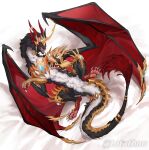  absurd_res black_body claws dragon fur furred_dragon gold_(metal) gold_jewelry hi_res jewelry lotathno male open_mouth red_eyes simple_background solo spread_legs spreading wings 