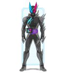  1boy 2022 animal_hood armor artist_name asymmetrical_armor black_armor blue_eyes bodysuit compound_eyes dated driver extra_eyes fighting_stance fusion gloves helmet heterochromia highres hood kamen_rider kamen_rider_jack_revice kamen_rider_revi kamen_rider_revice kangaroo kangaroo_genome male_focus red_eyes revice_driver rider_belt rolling_vistamp sharp_teeth shoulder_armor signature spiked_armor teeth to_ze tokusatsu vistamp walking yellow_eyes zoom_layer 