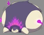  ambiguous_gender anthro belly big_belly feral fur hair hi_res hisuian_typhlosion inflation morbidly_obese nintendo obese overweight pok&eacute;mon pok&eacute;mon_(species) purple_body purple_fur purple_hair regional_form_(pok&eacute;mon) solo video_games yellow_belly yellow_body yellow_fur zephy_03 