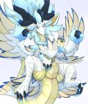  3_toes animal_genitalia blue_eyes claws cloaca cygames digital_media_(artwork) dragalia_lost dragon feet female feral fur genitals hair hi_res honeymono horn nintendo nude scales scalie simple_background solo styx_(dragalia_lost) toes tuft video_games white_body wings 