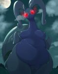  2022 antennae_(anatomy) anthro belly big_breasts breasts cloud deep_navel dragon dripping eyelashes female front_view genitals glowing glowing_eyes goodra half-closed_eyes hi_res licking licking_lips long_neck looking_at_viewer looking_down low-angle_view moon narrowed_eyes navel night nintendo nipples nude obese obese_female overweight overweight_female pok&eacute;mon pok&eacute;mon_(species) portrait purple_body pussy red_eyes shell slime smile solo standing star thick_thighs three-quarter_portrait tokumori_kaisen tongue tongue_out video_games wide_hips 