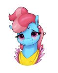  apron aquaticvibes blush bust_portrait clothing ear_piercing ear_ring earth_pony equid equine eyebrow_through_hair eyebrows female feral friendship_is_magic hair hi_res horse looking_at_viewer mammal mrs._cake_(mlp) my_little_pony piercing pony portrait solo translucent translucent_hair 